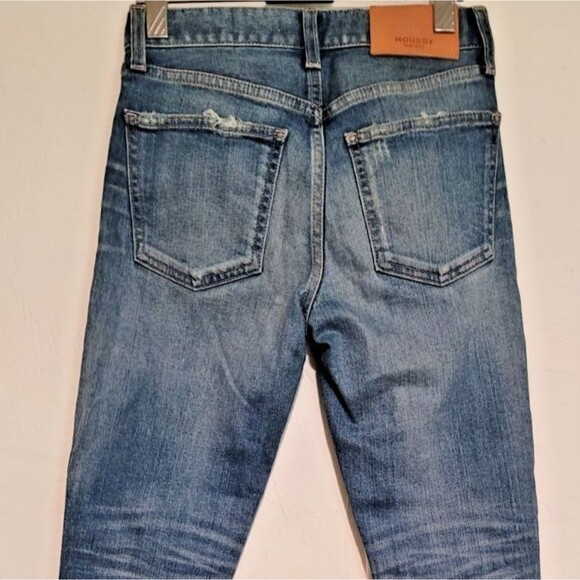 Moussy Vintage Skinny Jeans Women's 23 Medium Wash 24x25 Distressed Japanese - Picture 2 of 13